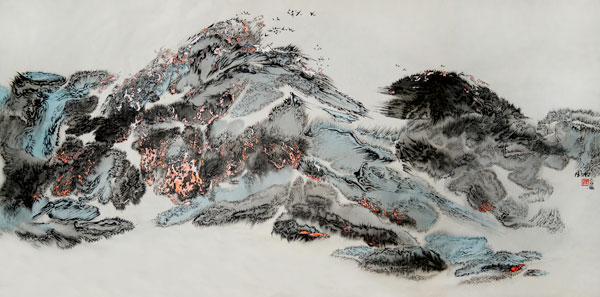 周末：《山色》-2（6尺宣）