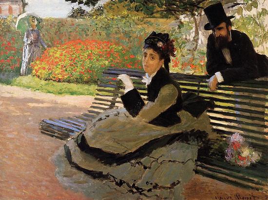 莫奈 Claude Monet - Camille Monet on a Garden Bench