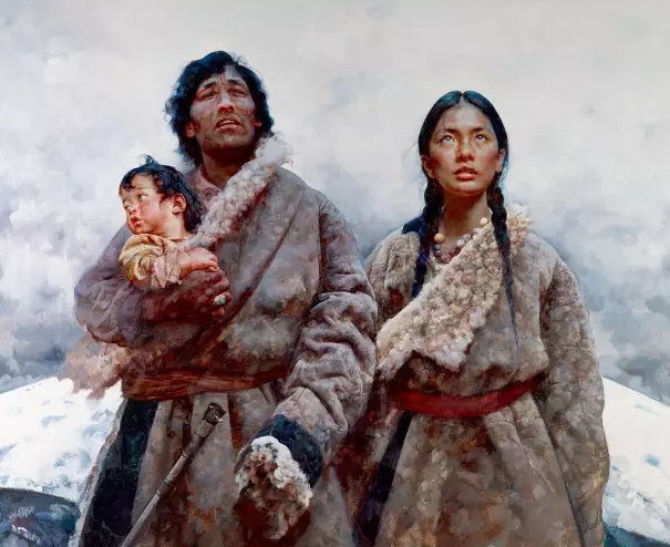  《圣山》 190cm×220cm  布面油画 2009 　　2010年以2072万元人民币成交于北京保利，刷新艺术家个人拍卖纪录